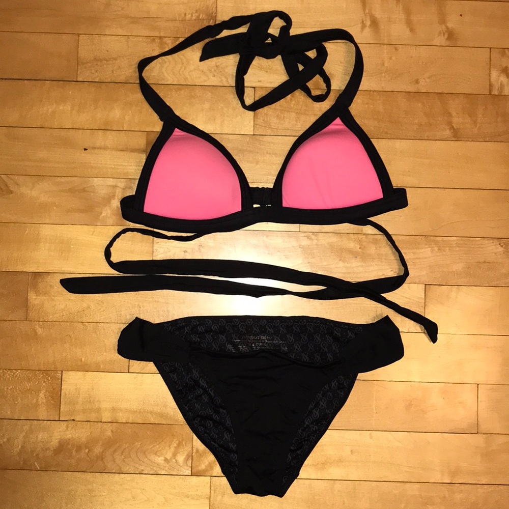 VS PushUp Pink/Black Wrap Around Bikini